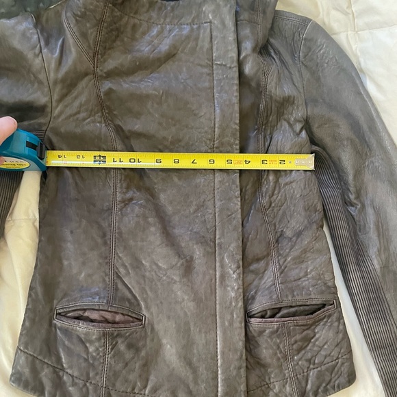 ALL SAINTS - Legacy Brown Leather Jacket US 8 - Picture 8 of 9